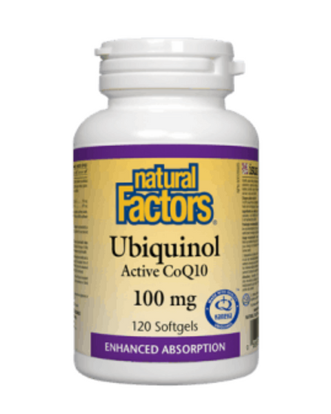 Natural Factors Ubiquinol Active CoQ10 is the active form of coenzyme Q10 which is naturally produced by our cells and is significantly better absorbed, particularly as we age. CoQ10 helps maintain cardiovascular health and offers antioxidant protection for the maintenance of good health.