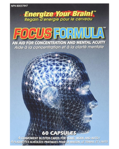 Focus Formula™ is a balanced blend of brain-specific vitamins, minerals, EFA’s and phytonutrients for improved memory, concentration and mental acuity. 