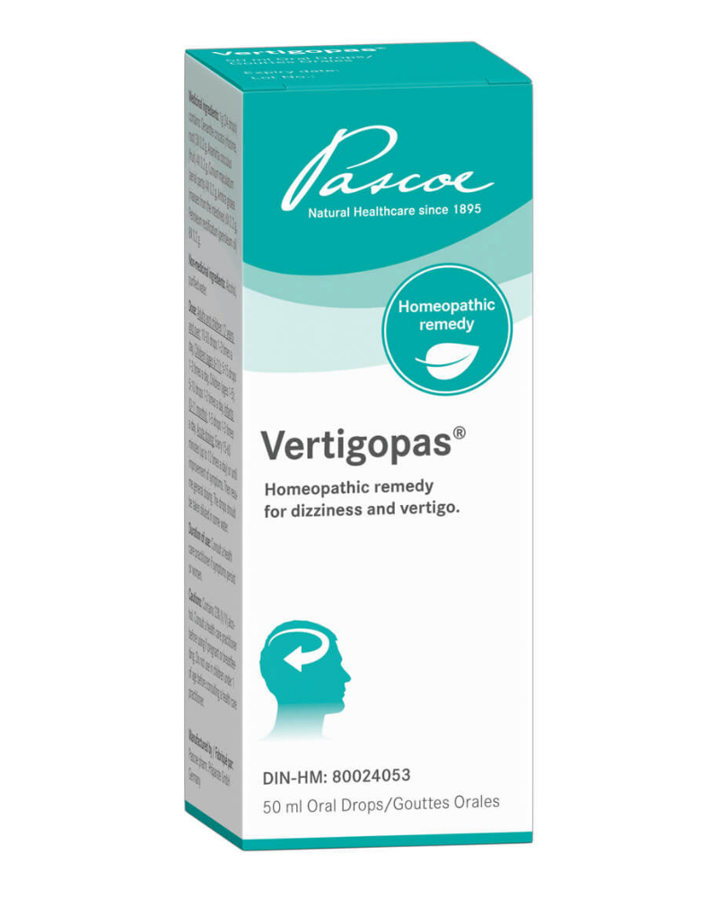 Vertigopas is a homeopathic remedy to relieve symptoms of vertigo and dizziness. It comes in 50mL drops, creating easy general dosing and acute dosing, varying from 1 to 30 drops depending on age. Approved for all ages, including infants, by Health Canada, it is formulated without peanuts, gluten, and dairy. 