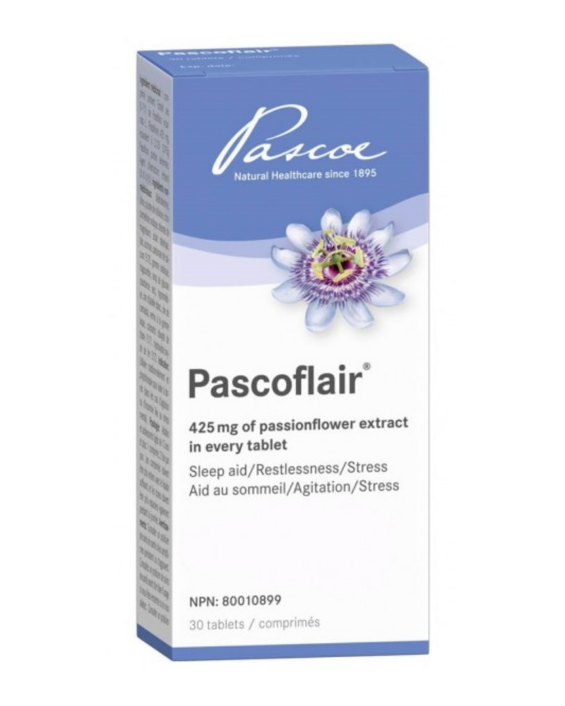 Pascoflair® is made with 425 mg of dry extract of passiflora incarnata (passion flower) per pill (tablet). This is the highest dose of passion flower extract available on the market today. It naturally calms the mind and helps to stop racing thoughts, helping you fall asleep and stay sound asleep throughout the night. Pascoflair® is traditionally used in herbal medicine as a sleep aid in cases of restlessness and insomnia due to mental stress.