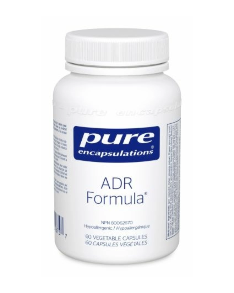 ADR Formula® combines whole adrenal and adrenal cortex with a blend of herbs traditionally used in Herbal Medicine, plus pantothenic acid and vitamin C. 