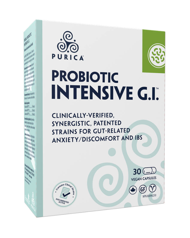 Our Purica Probiotic Intensive G.I. blend is a multi-strain formulation that promotes a healthy gastrointestinal tract and supports gut comfort.