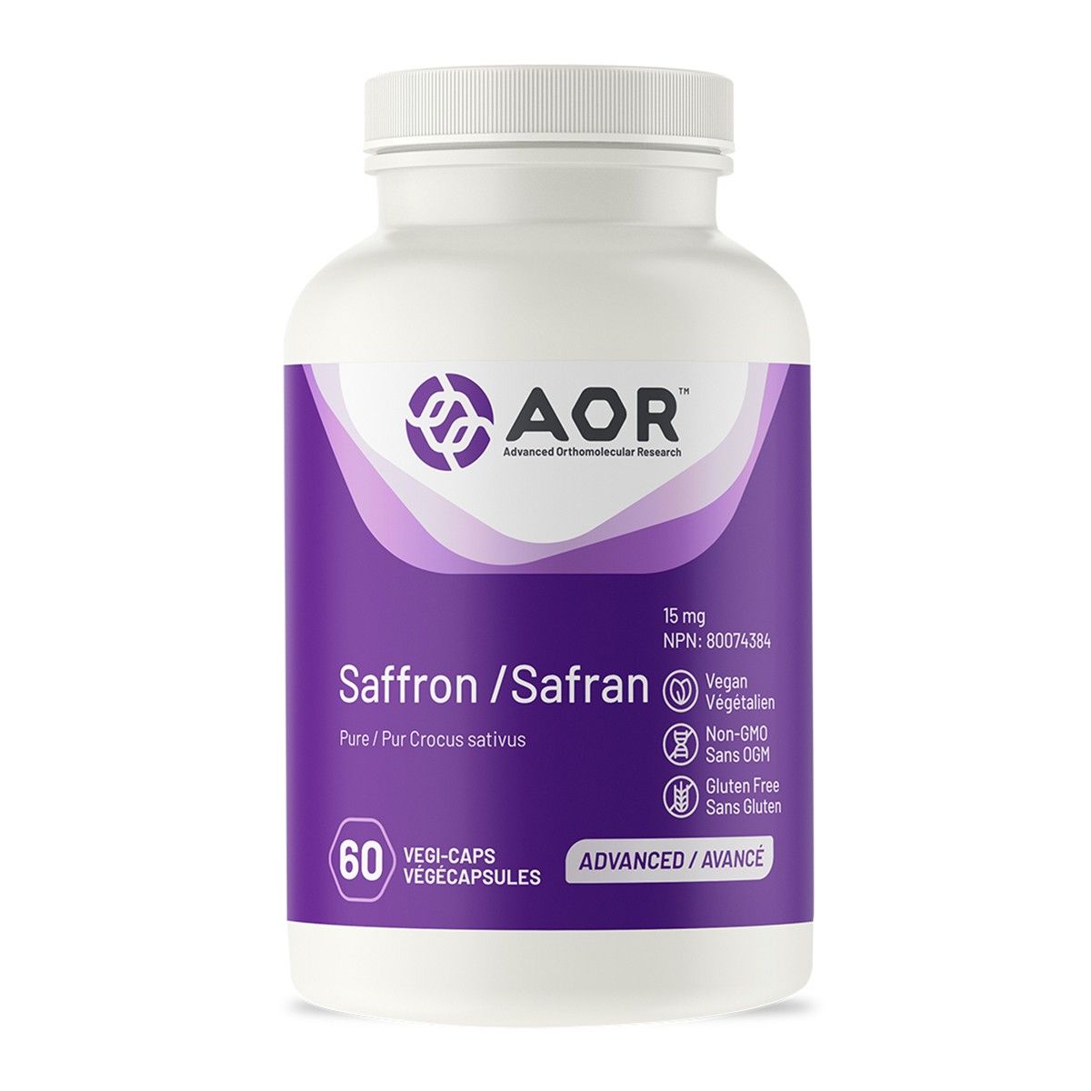 Saffron must be handpicked under particular conditions, leading to its status as one of the most luxurious and expensive herbs. AOR’s saffron is a pure, standardized extract, sourced from Iran, and derived from a proprietary process that extracts the main active compounds of the stigma of saffron flowers without causing oxidative damage.