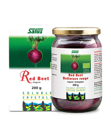 Add the goodness of red beets to breakfast, lunch, dinner, even snacks, with naturally sweet tasting and instantly soluble Salus Red Beet Crystals. Salus Red Beet Crystals are carefully obtained from the juice of freshly harvested organic beets. They are a great addition to smoothies, soup, muesli, and more.