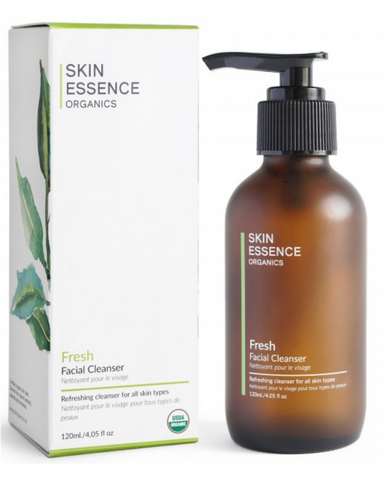 ﻿Skin Essence Organics Fresh Facial Cleanser is concentrated facial cleanser that has been specifically formulated to clean the skin without leaving it dried. The variety of organic ingredients used in this decadent blend effectively removes dirt, oils and make-up and has great nourishing properties.
