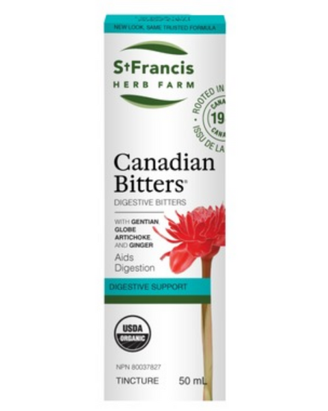 ﻿Relieve your digestive disturbances and support your digestive fire with our unique St.Francis Canadian Bitters formula. Traditionally used in Herbal Medicine: (1) as a digestive tonic and bitter to help stimulate appetite and aid digestion (stomachic); (2) to help prevent nausea (anti-emetic); (3) to help relieve digestive disturbances/dyspepsia.
