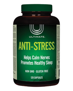 The Ultimate Anti-Stress formula contains all natural adaptogens like rhodiola, ashwagandha, lemon balm and valerian root to help keep stress under control by normalizing the body’s response to stress and balancing cortisol levels