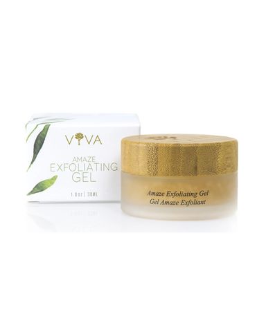 Viva's exfoliating gel cleans pore impurities and minimizes visible age spots, dark spots, and scarring. It also helps to reduce blackheads, whiteheads, blocked pores, sloth off dead skin layer to reveal a brighter complexion. With its unique combination of ginseng, ginger, aloe vera, dong quai, and hyaluronic acid, the Amaze Exfoliating Gel heals, calms, and helps regenerate the skin for an appearance that is more supple, and resilient.